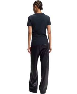 BOSS by Women's Mercerised Cotton Slim-Fit T-Shirt