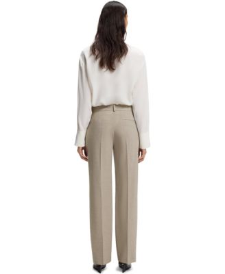 Women's M&eacute;lange Virgin Wool Relaxed-Fit Pants