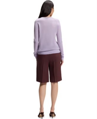 BOSS by Women's Extra-Fine Merino Wool Button-Up Cardigan Sweater