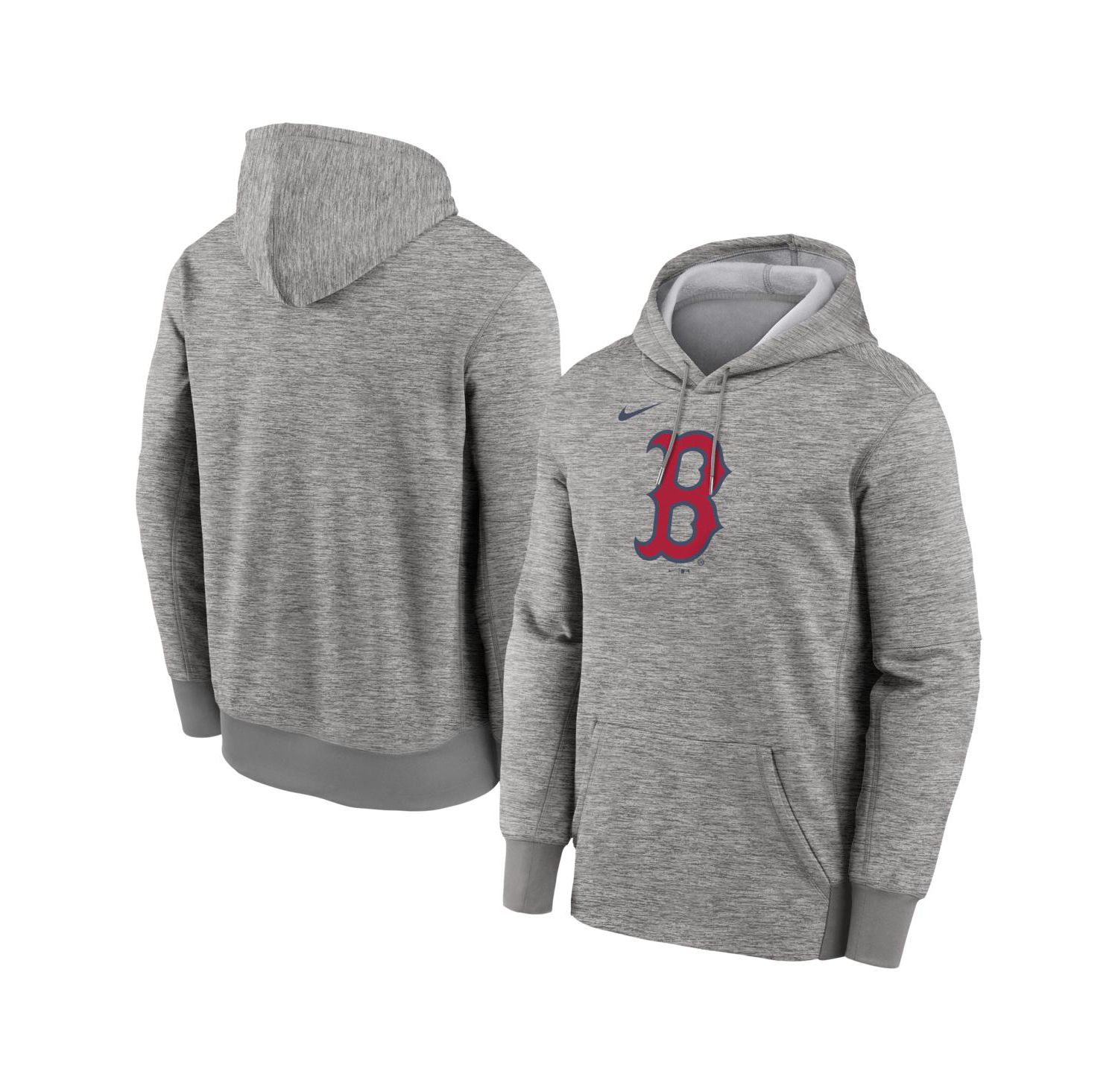 Men's Heather Gray Boston Red Sox Primary Logo Therma Hoodie