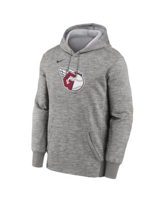 Men's Heather Gray Cleveland Guardians Primary Logo Therma Hoodie