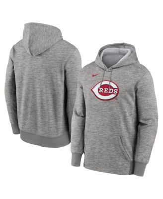 Men's Heather Gray Cincinnati Reds Primary Logo Therma Hoodie