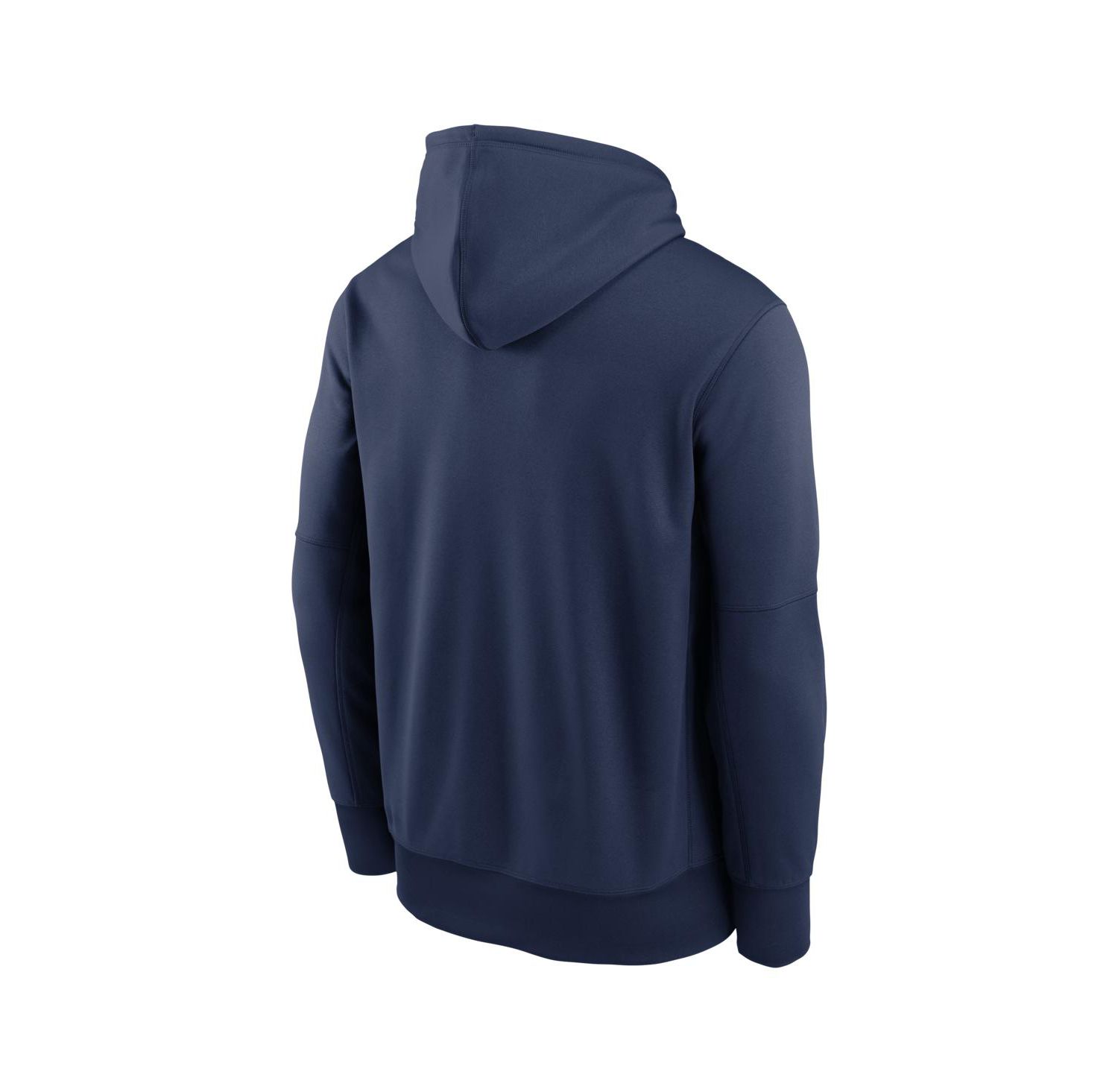 Men's Navy Atlanta Braves Primary Wordmark Therma Hoodie