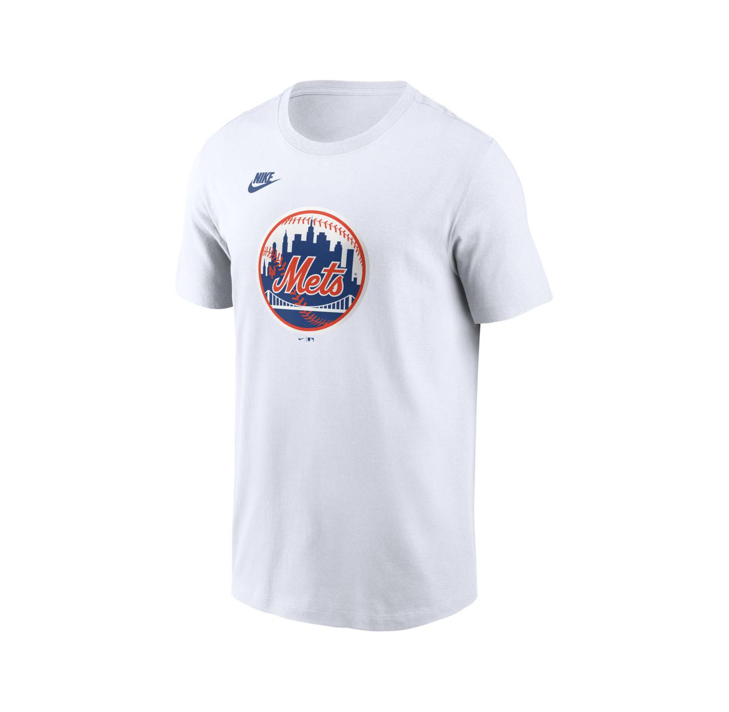 Men's White New York Mets Cooperstown Collection Logo T-Shirt