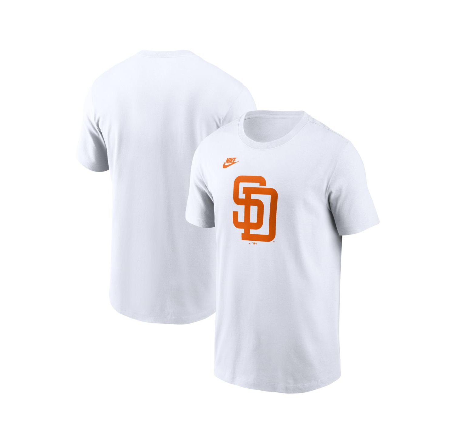 Men's White San Diego Padres Cooperstown Collection Logo T-Shirt