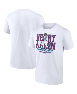 Men's Hank Aaron White Atlanta Braves Cooperstown Collection Player T-Shirt