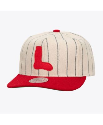 Men's and Women's Cream Boston Red Sox Vintage Ground Melton Wool Pinstripe Adjustable Hat