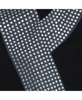 Women's Black Washington Commanders Rhinestone Relaxed Hoodie