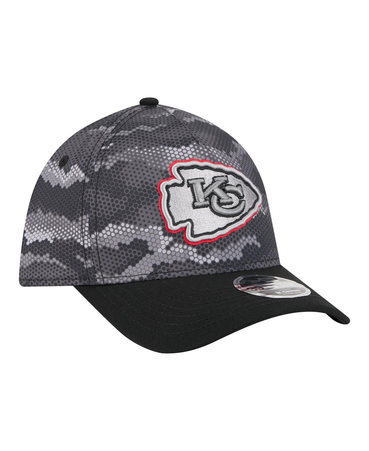 New Era Men's Black Kansas City Chiefs Camo A-Frame 39THIRTY Flex Hat