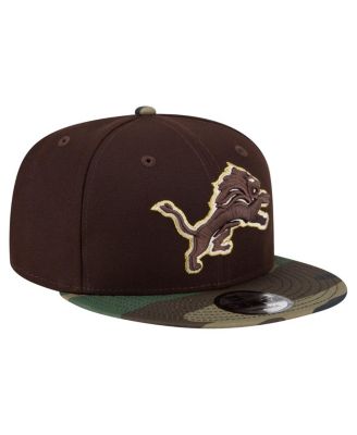 Men's Dark Brown Detroit Lions Burnt Wood Camo 9FIFTY Snapback Hat