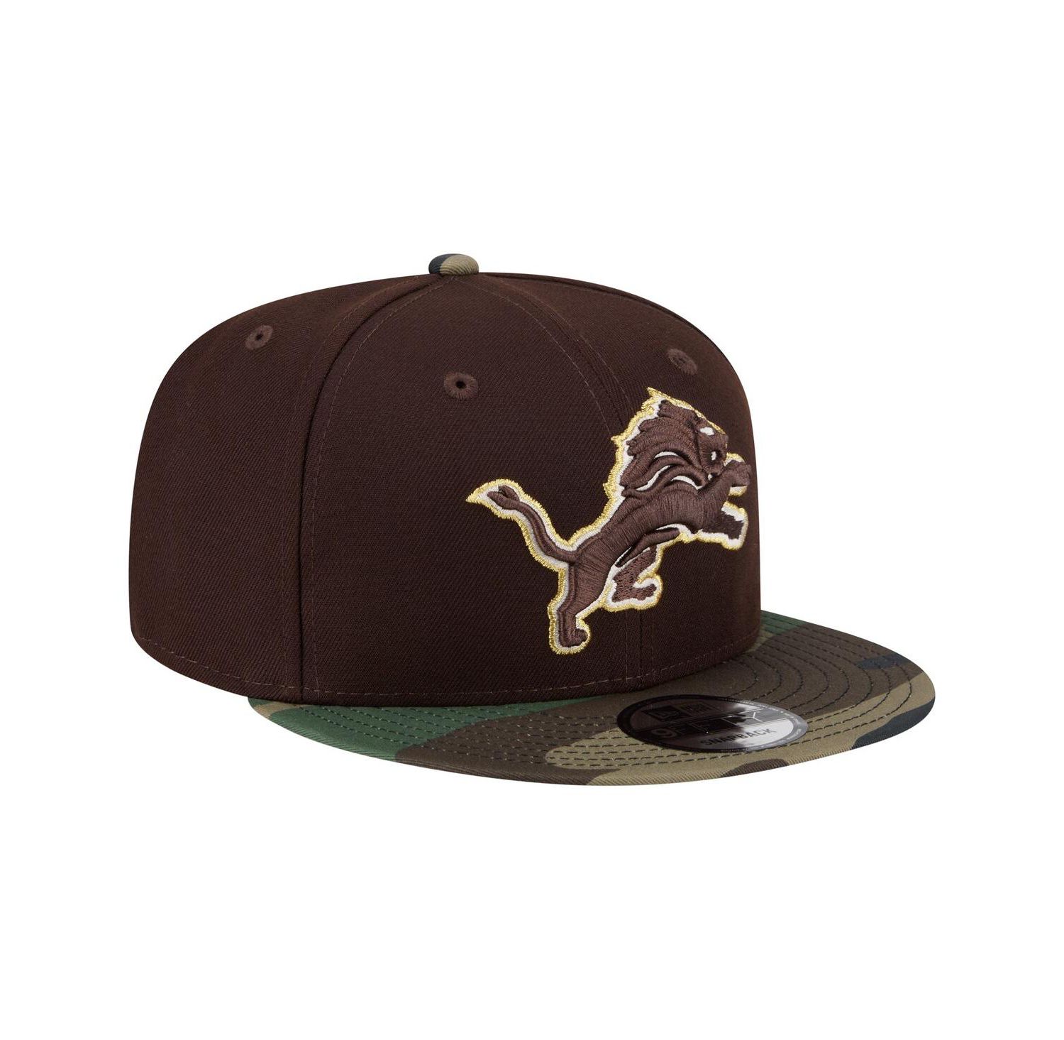 Men's Dark Brown Detroit Lions Burnt Wood Camo 9FIFTY Snapback Hat