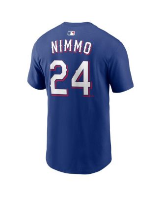 Men's Brandon Nimmo Royal Texas Rangers Home Name & Number T-Shirt