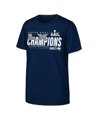 Big Boys and Girls College Navy Seattle Seahawks Super Bowl LX Champions Iconic Victory T-Shirt