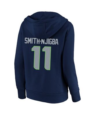 Women's Jaxon Smith-Njigba College Navy Seattle Seahawks Super Bowl LX Champions Plus Size Name & Number Fleece Hoodie