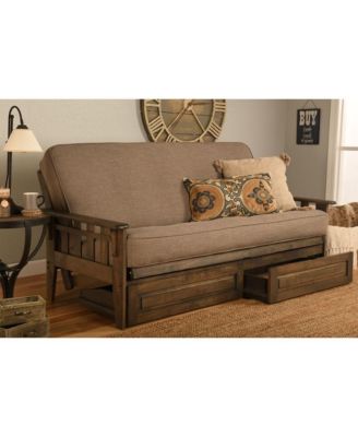 Tucson Frame-Rustic Walnut Finish-Linen Stone Mattress