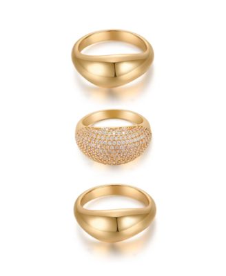 Timeless Glamour 18k Gold Plated Ring Set