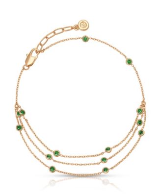 Fine Details 18k Gold Plated Crystal Anklet