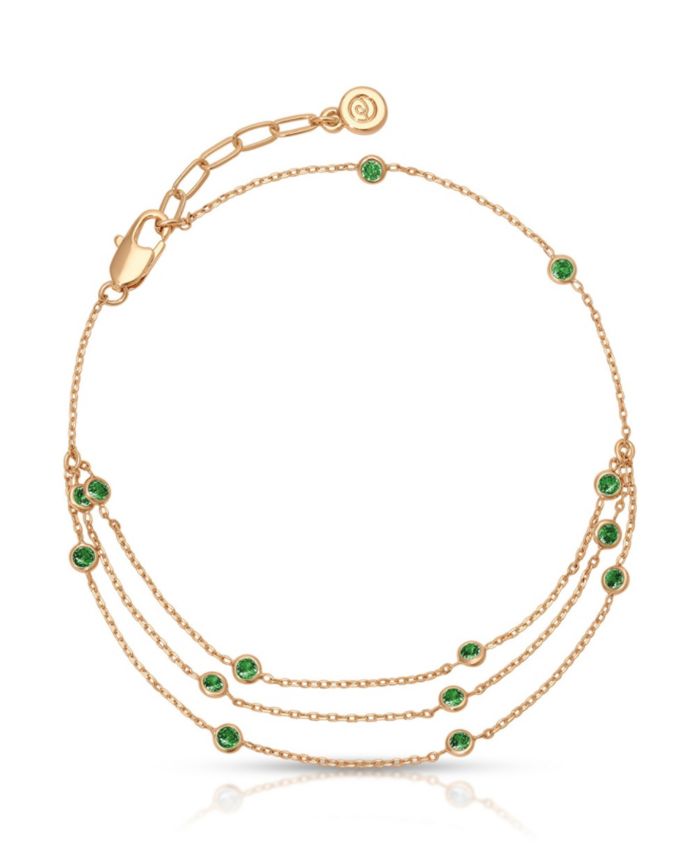 ETTIKA Fine Details 18k Gold Plated Crystal Anklet