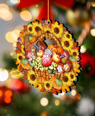 Cats Wreath Holiday Ornaments, Set of 2