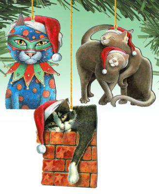 Party Cats Holiday Ornaments, Set of 3