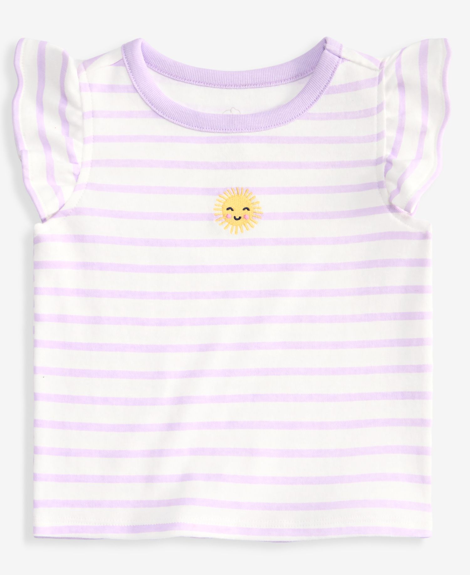 Baby Girls' 3M-24M Mix & Match Sunny Embroidery Flutter-Sleeve T-Shirt