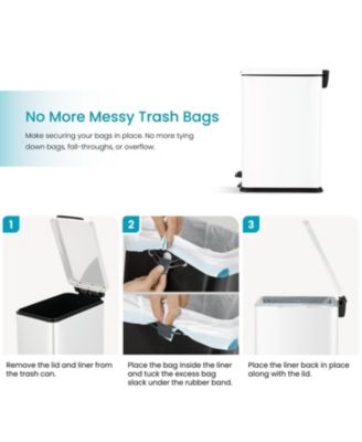 8 Gallon Slim Stainless Steel Kitchen Trash Can with Step Pedal and Soft Close Lid