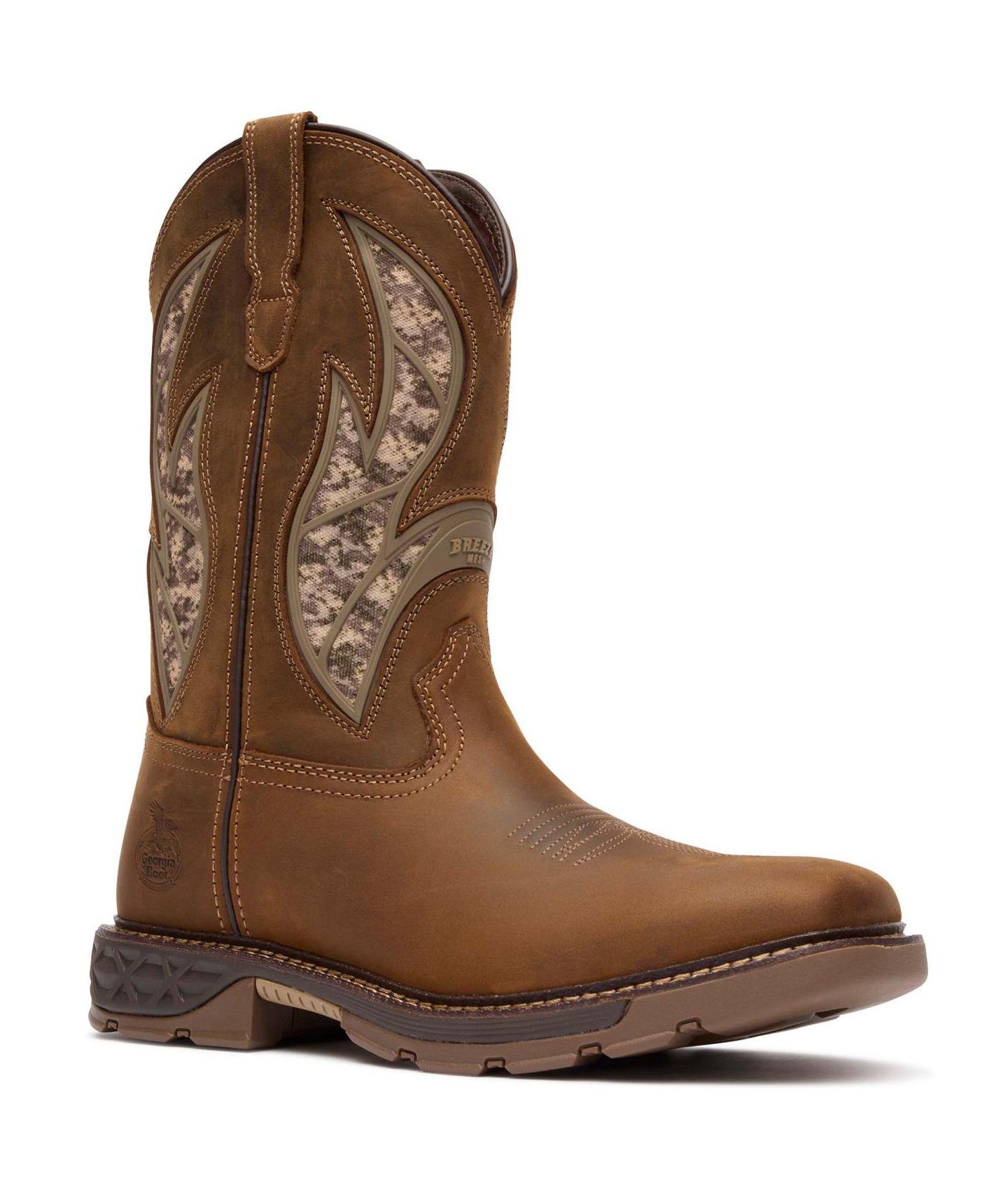 Мужские ботинки GEORGIA BOOT Carbo-Tec FLX 11" Pull-On Work Boot, цвет: Коричневый — фото 1