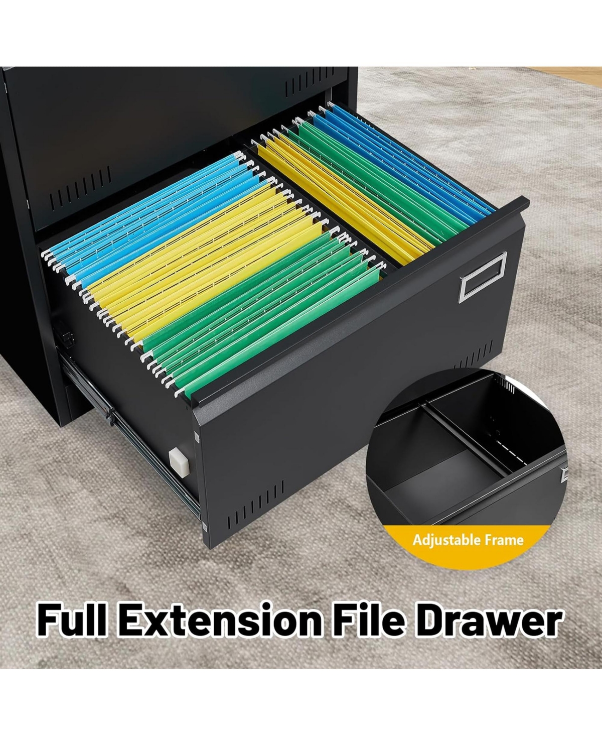 Rainsken 2 Drawer Lateral File Cabinet with Lock