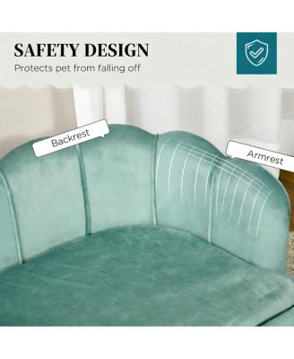 Velvet Dog Sofa, Pet Couch with Wooden Legs, Large Pet Bed for Medium and Large Dogs