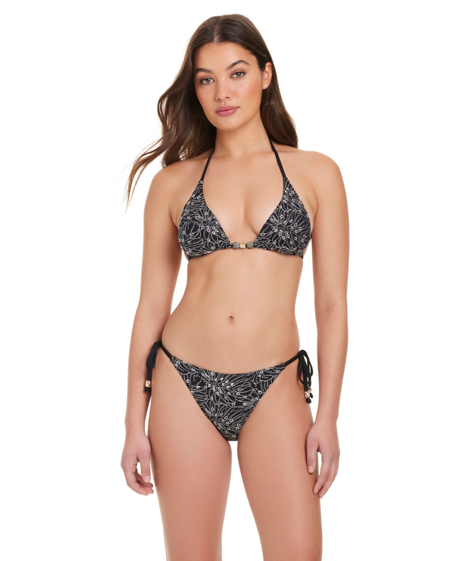 Women's Embroidered Tie-Side Bikini Bottom