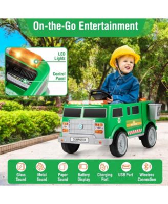 12V Battery Powered Electric Vehicle with Remote Control and Trash Bin