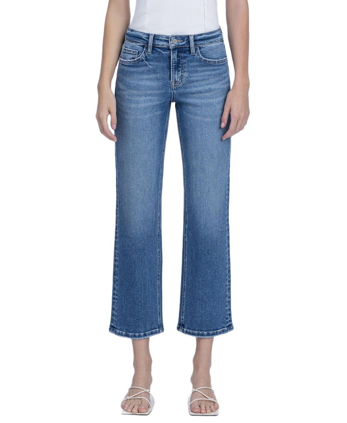 Vervet Women's Mid Rise Ankle Straight Jeans view 1 — MAYCSS fashion products