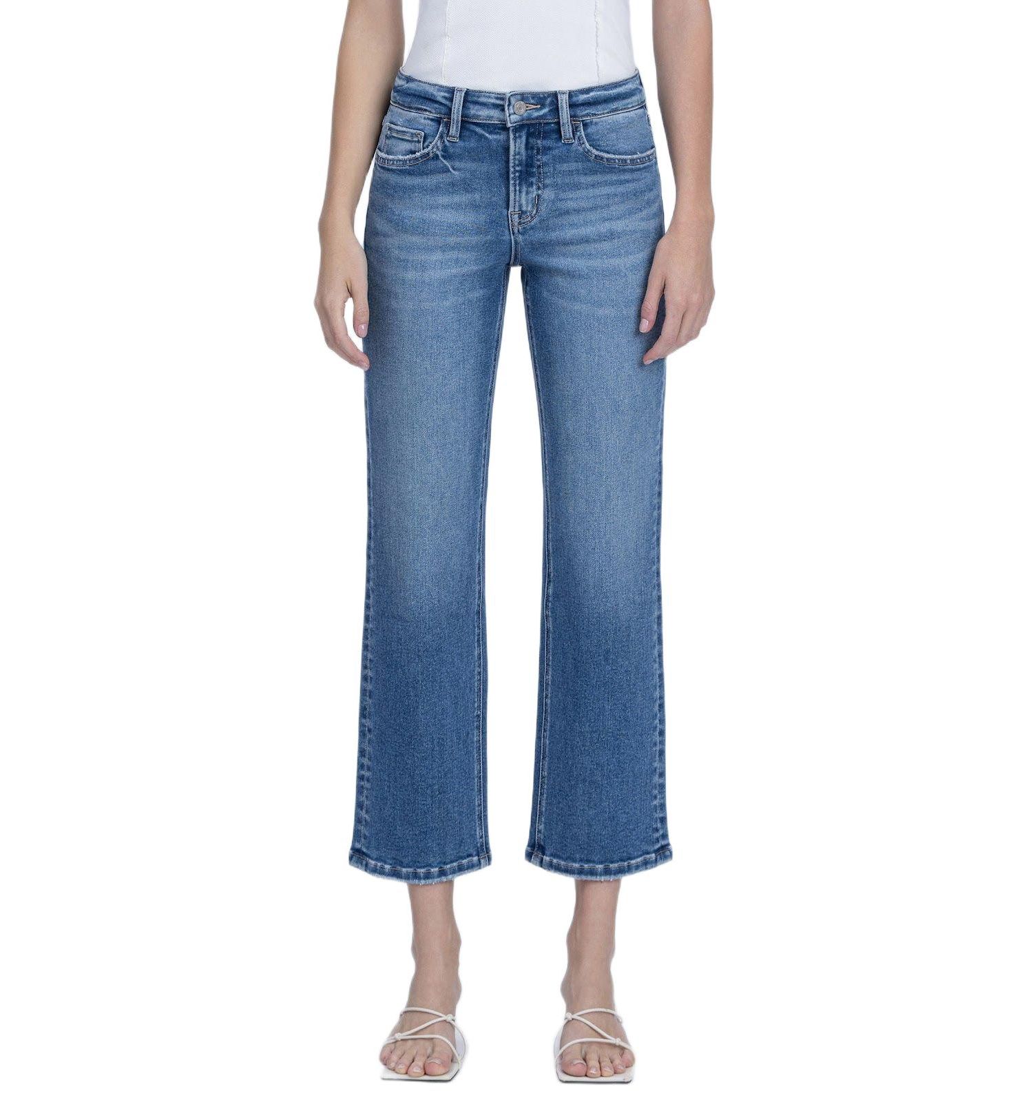 Women's Mid Rise Ankle Straight Jeans