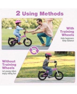 Kids Bike 14 Inch Children Training Bicycle with 2 Brake for 3-5 Years Old
