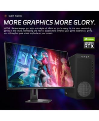 Omen 16L Tower Desktop AMD Ryzen 7 64GB RAM NVIDIA GeForce RTX 5060 4TB SSD Storage Windows 11 Pro