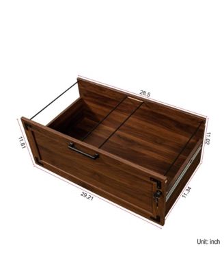 2 Drawer File Cabinet, Home Office Filing Organizer, Wood Lateral Filing Cabinet with Lock for Letter/Legal/A4/F4