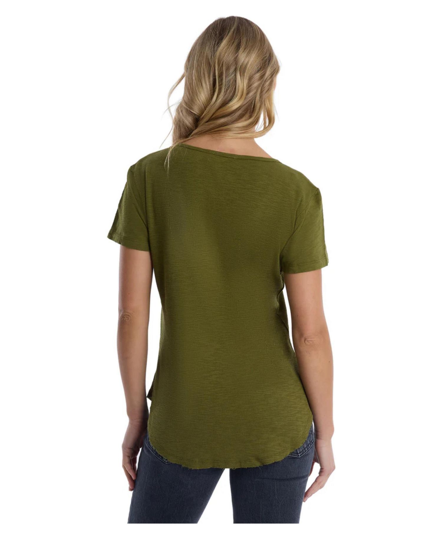 Women's V-Neck Henley Short Sleeve Tee