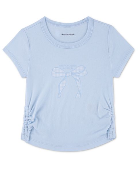 Футболка abercrombie kids Gingham Bow Classic Short-Sleeve T-shirt для девочек-малышей, цвет: Синий