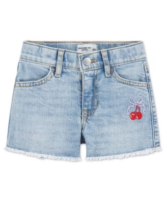 Toddler Girls' Bow Cherry Denim Shorts