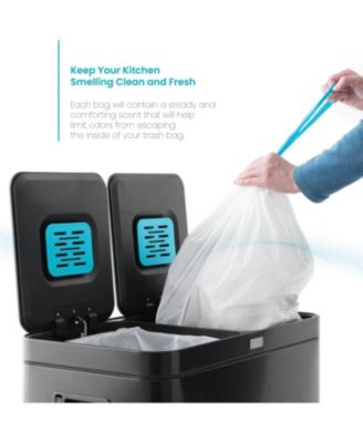 Code 30R Drawstring Kitchen Trash Bags Custom Fit for 8 Gallon Recycling Bins, 60-Count