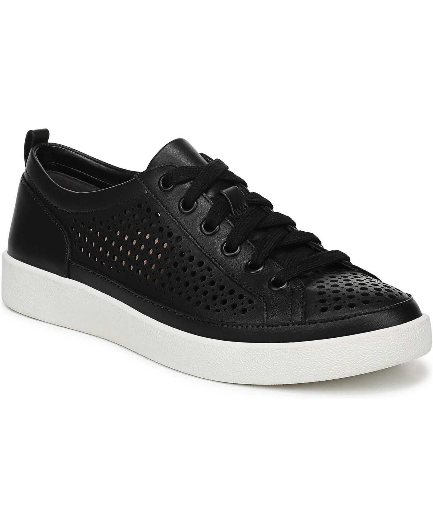 Женские кроссовки Vionic Winny Perf Lace Up, цвет: Чёрный кожаный — фото 1