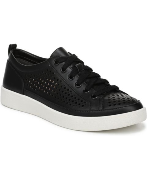 Женские кроссовки Vionic Winny Perf Lace Up, цвет: Чёрный кожаный