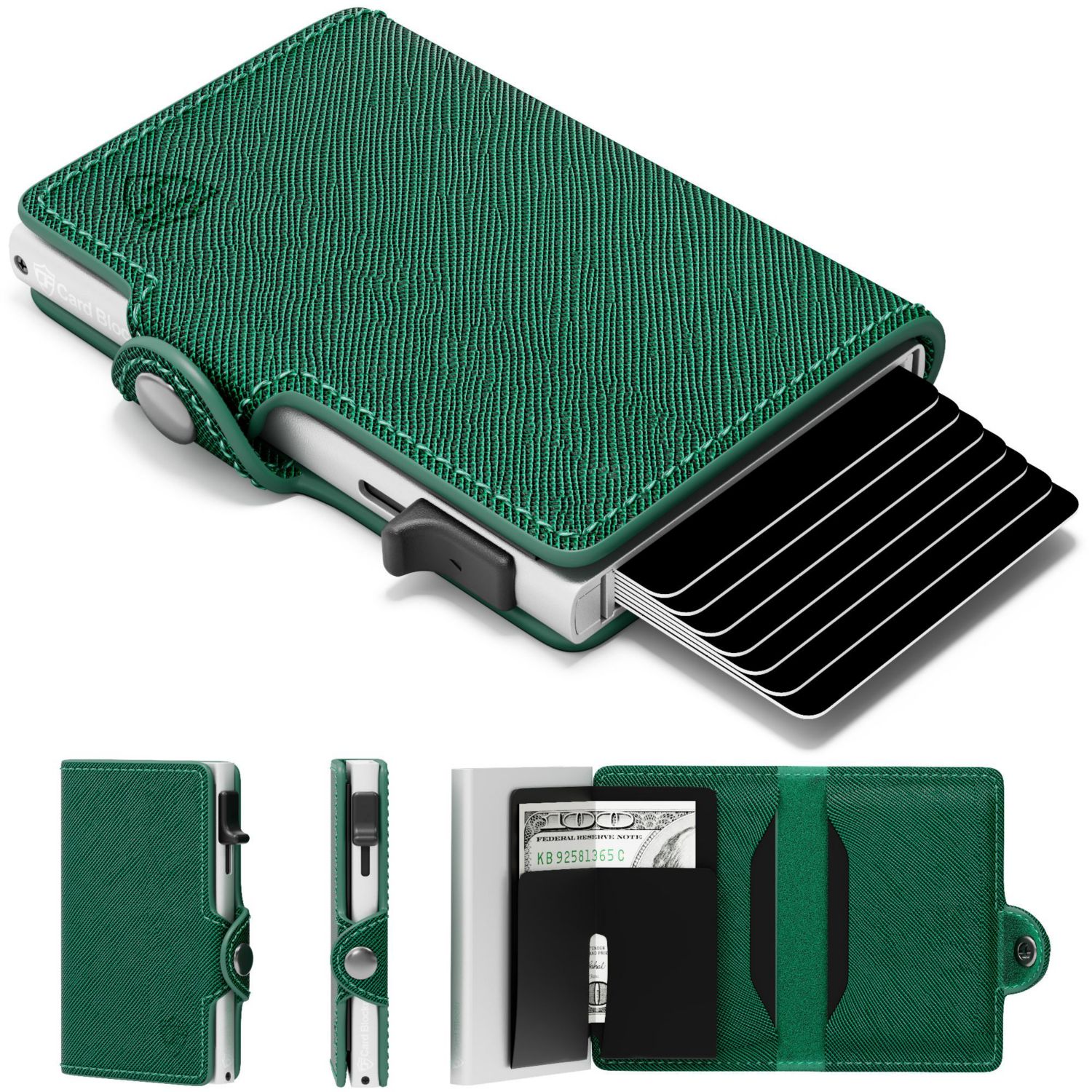 RFID Pop Up Wallet for Women - Slim Minimalist Credit Card Holder (4-6 Card Capacity) - Aluminum Metal Case