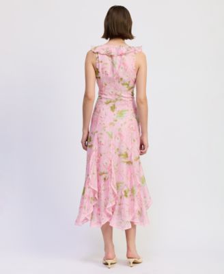 en saison pink dress En Saison Women's Peyton Cotton Midi Dress
