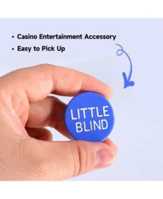 Set of 6 Professional Little Blind, Big Blind, Missed Blind, Kill, Reserved, Dealer Puck Buttons