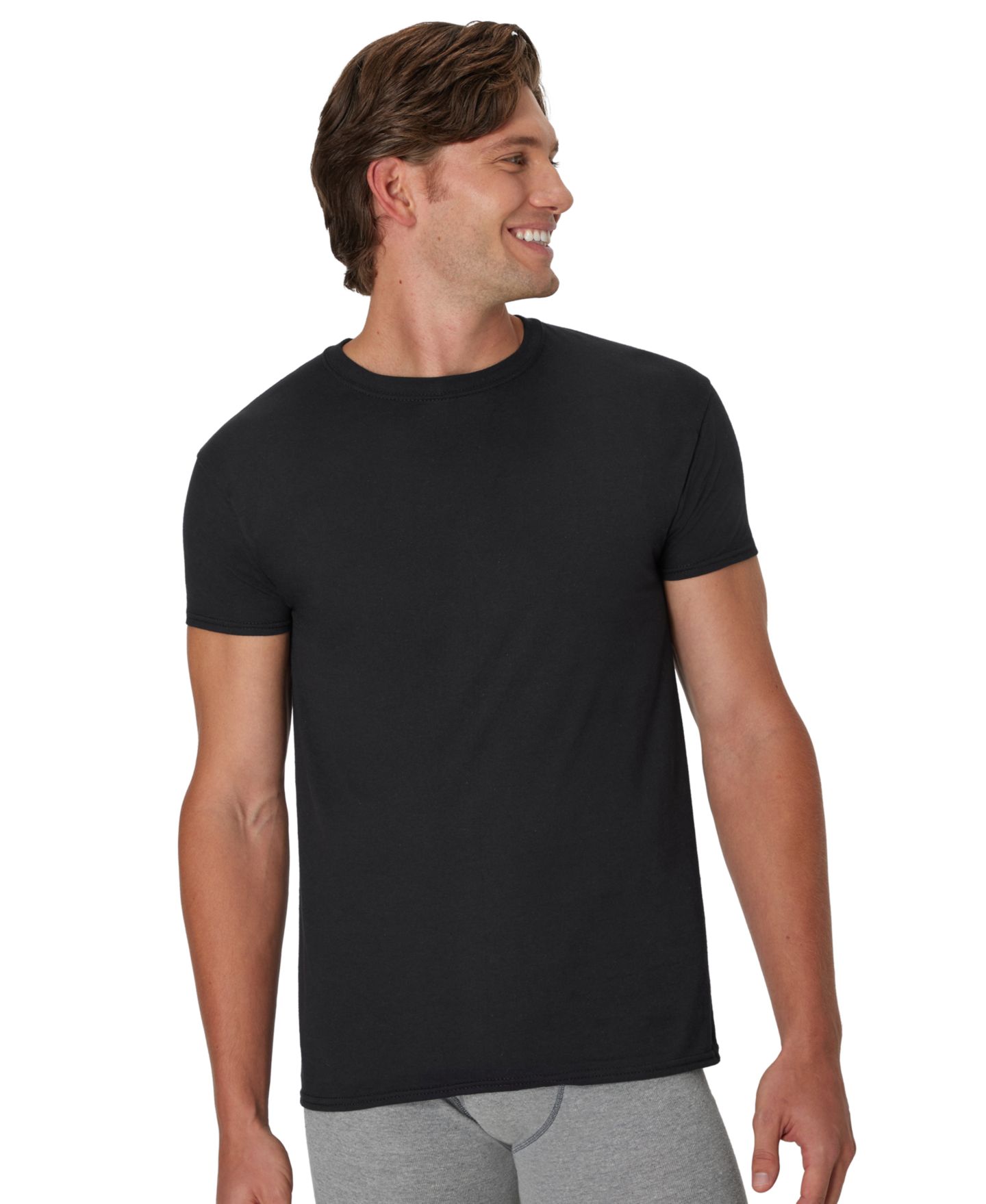 Мужские топы Hanes Ultimate Short-Sleeve Crewneck Undershirt, 5-Pack, цвет: Разноцветный — фото 4