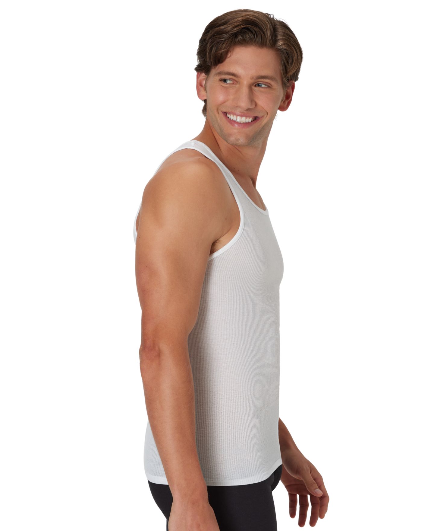 Мужские топы Hanes Ultimate Crewneck Tank Undershirt, 4-Pack, цвет: Разноцветный — фото 2
