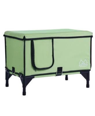 Heated Elevated Cat House with Adjustable Temperature and Timer