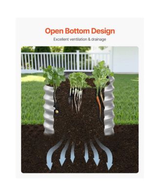 4x2x2 ft Oval Metal Raised Garden Bed Galvanized Steel