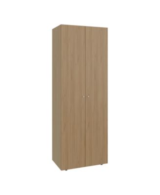 Home 2 Doors Closet System Armoire with Hanging Rod and Storage Shelf Modern Organizer for Bedroom Organization Storage